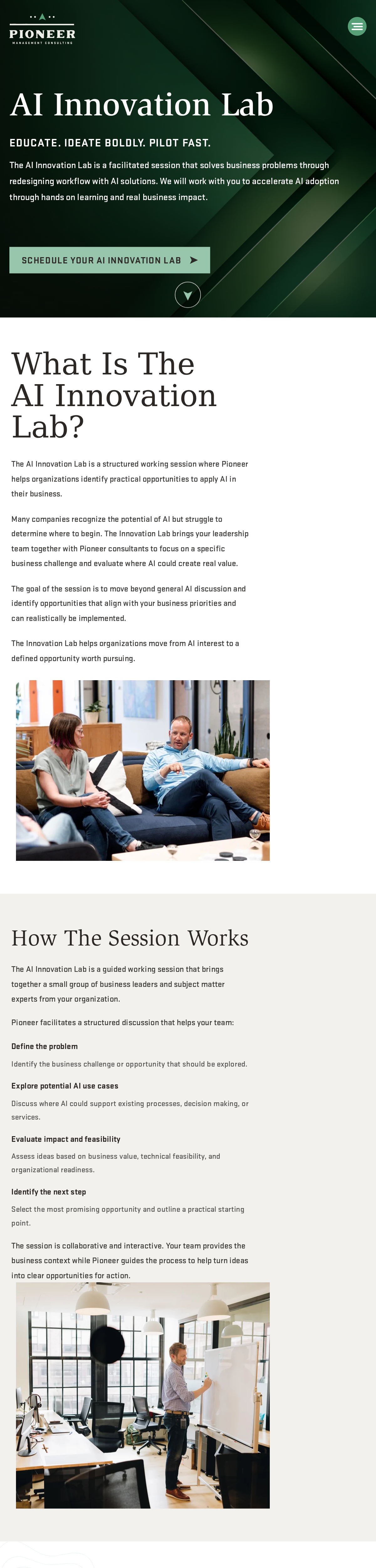Innovation Lab — desktop preview