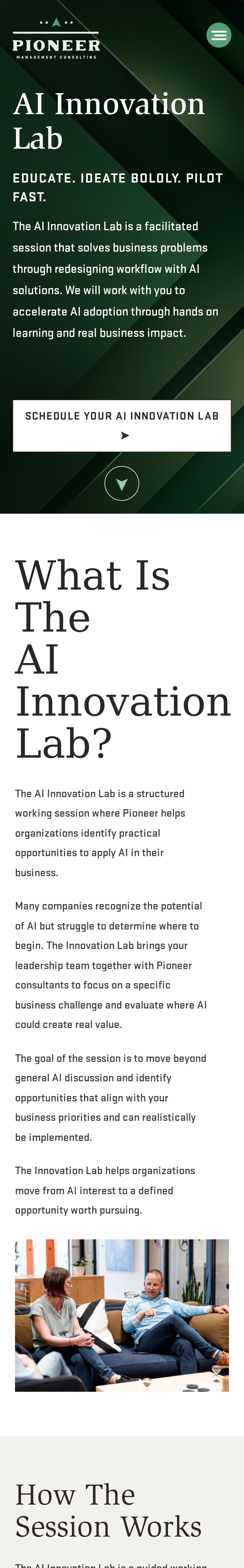 Innovation Lab — mobile preview